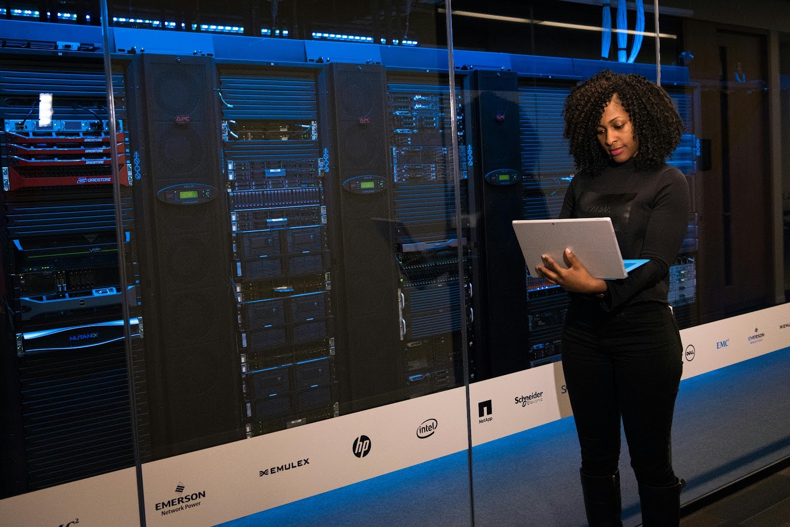 Cloud Servers Woman Laptop