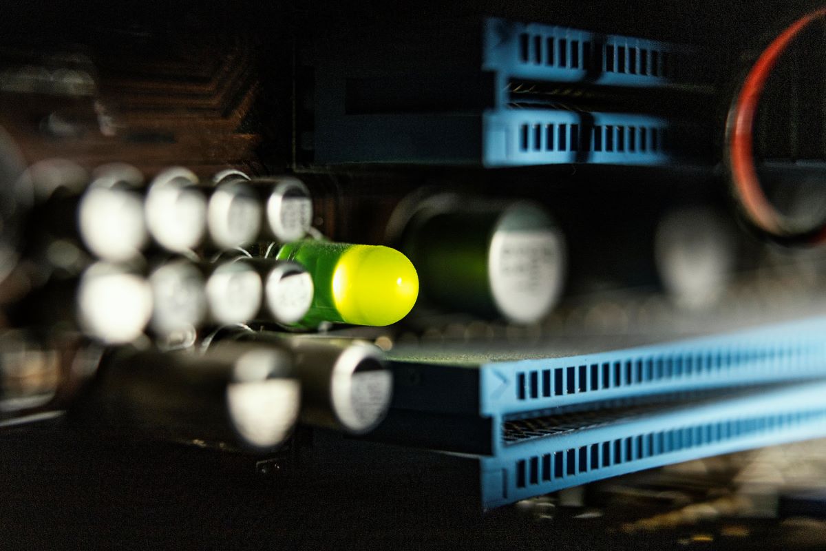 Data Center Network Switch Close Up