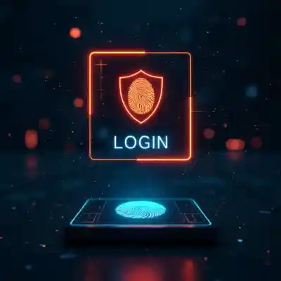 Login Authentication With Shield And Fingerprint Icon  Esm W400