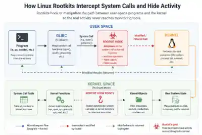 How Linux Rootkits Intercept System Calls And Hide Activity 600x400 Esm W400