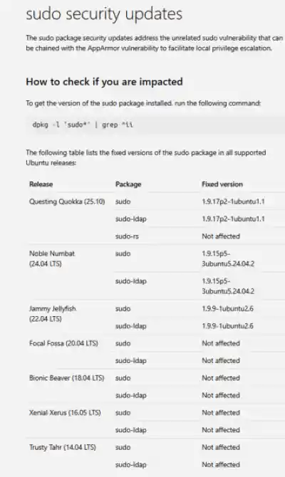 Sudo Security Updates 2026 358x600 Esm W400