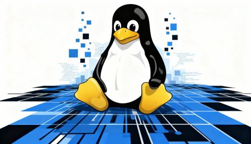 Linux Penguin Sitting Glitch Effect